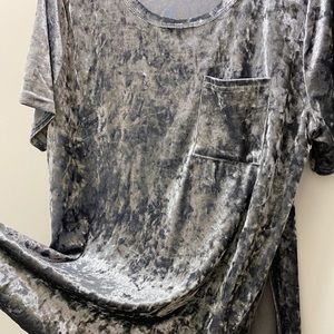 Gray Crushed Velvet Tunic